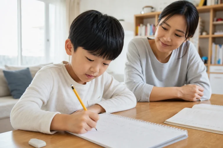 수학 학습 방법을 살펴보는 장면