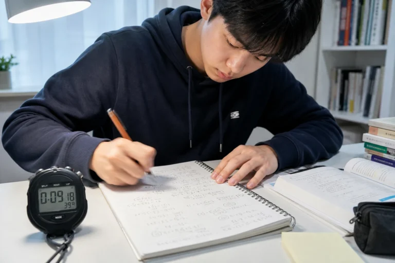 수학 학습 방법을 살펴보는 장면
