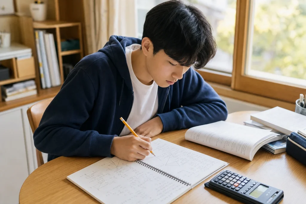 수학 인강 선택 기준 실천 방법을 정리하는 장면
