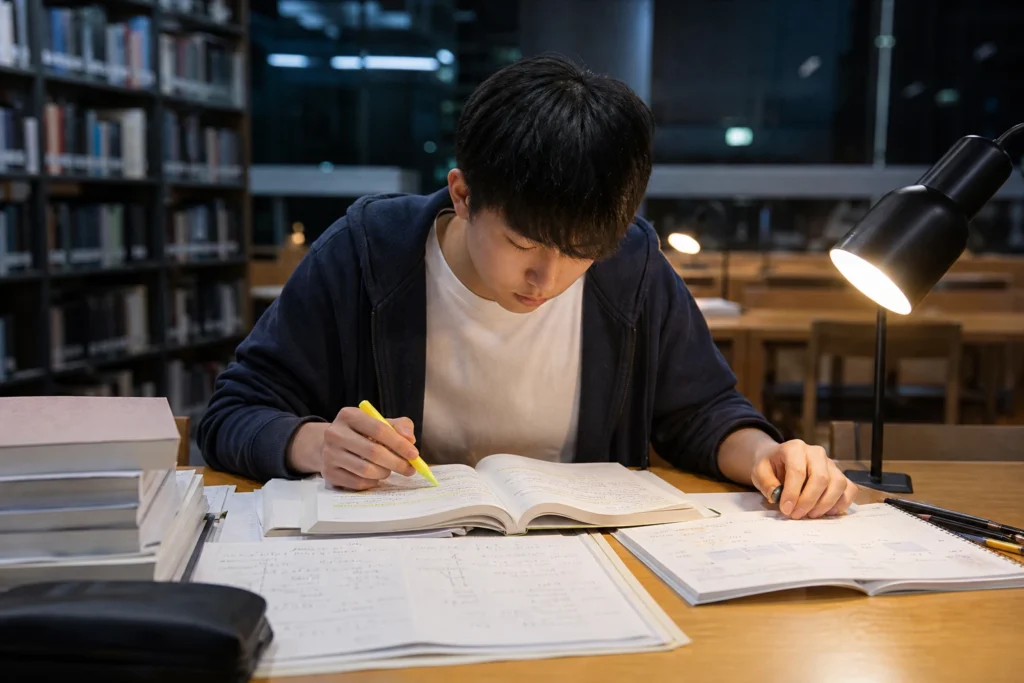 수학 개념 공부법 학습 과정을 점검하는 모습